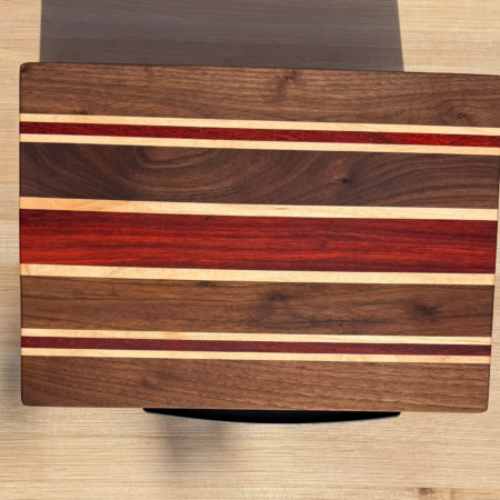 Walnut, Maple, Padauk Cutting Board