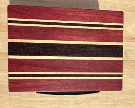Purpleheart, Maple, & Wenge cutting board